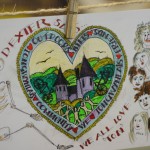 postcard on display
