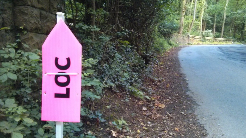 Filming location sign