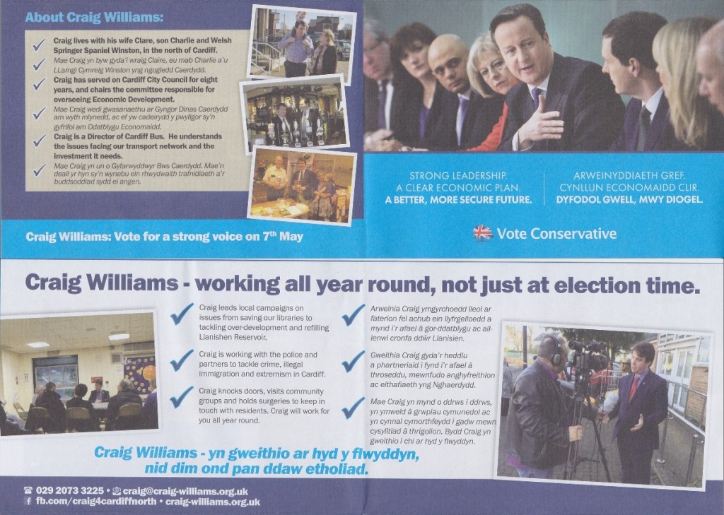 Craig Williams election leaflet