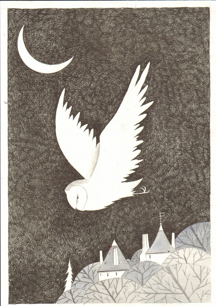 Ghost owl illustration