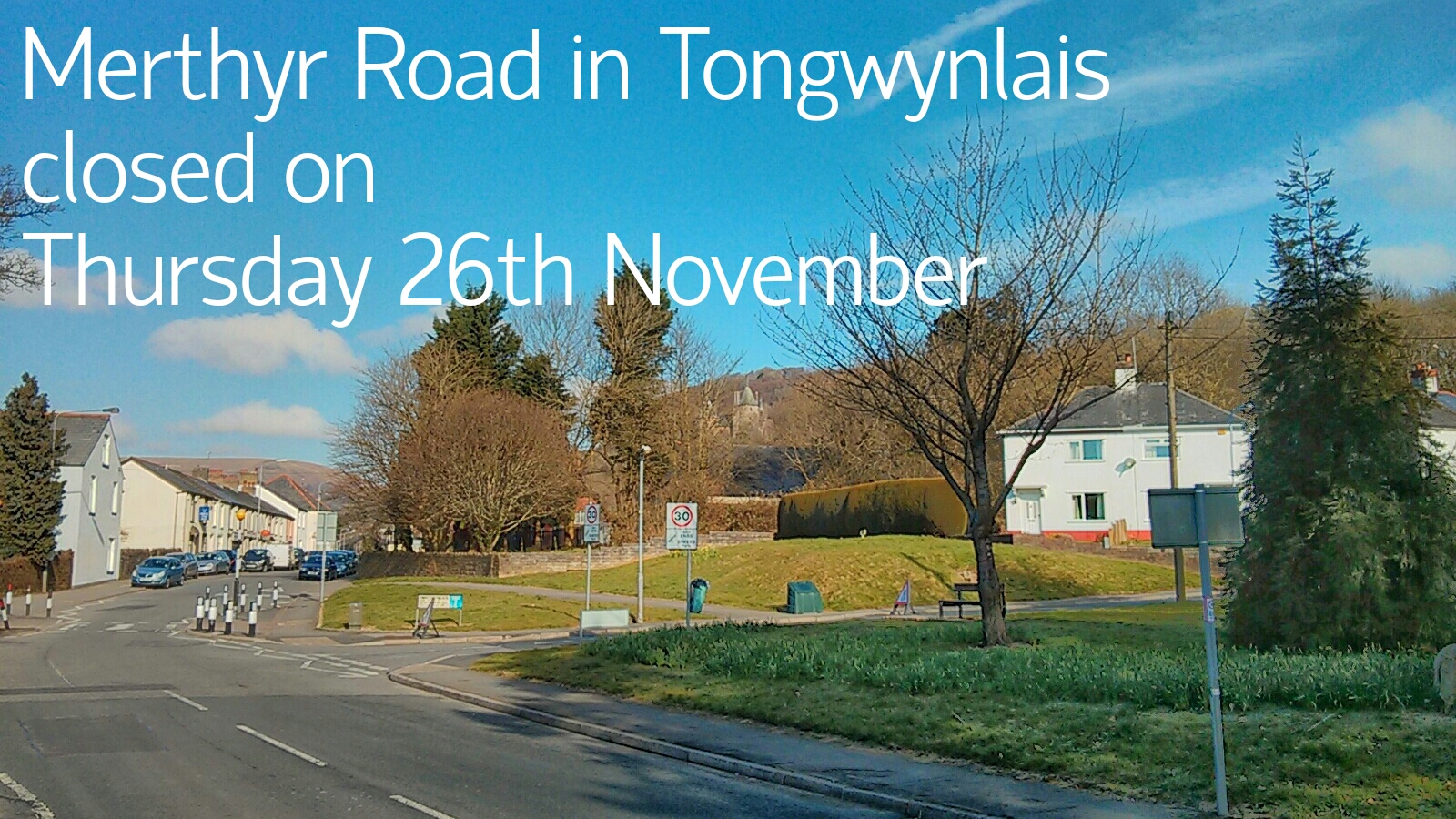 Merthyr Road closure header