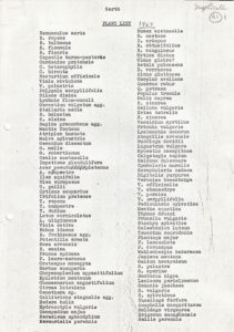 List of plant species around the Garth - 1967