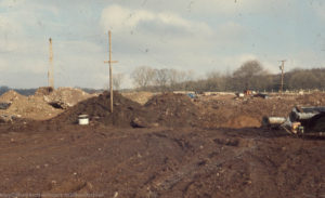 Tongwynlais reservoir, route for pipes passing west down to Taff Valley, Feb 1972