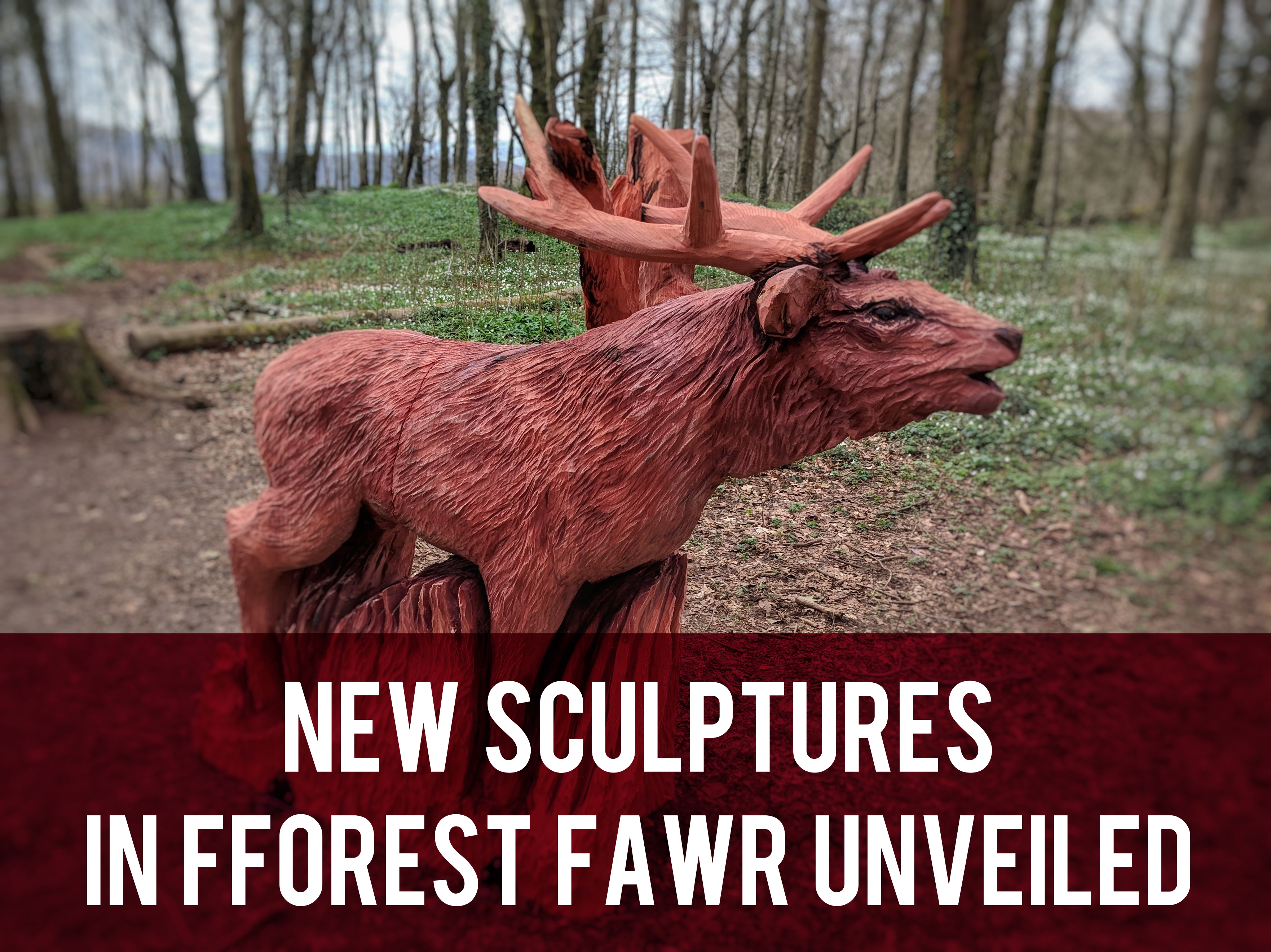 New sculptures in Fforest Fawr unveiled header