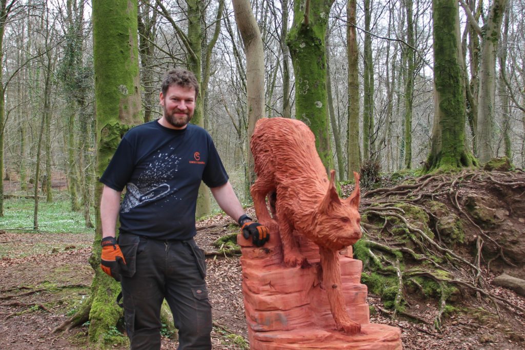 Artist Simon O'Rourke in Fforest Fawr