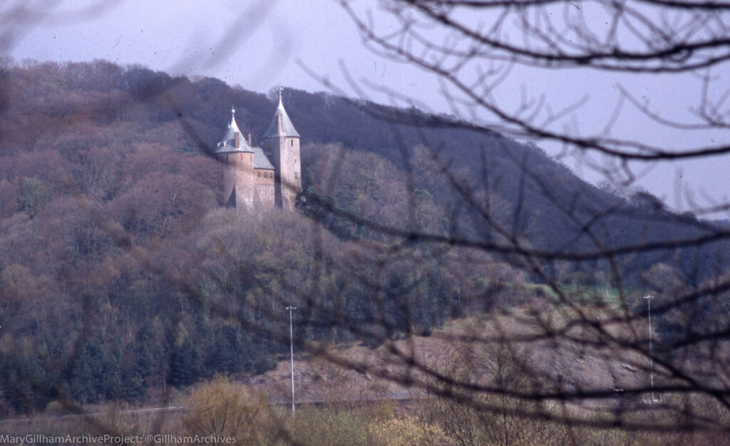 Castell Coch across Ty Nant Quarry And Taff, 10/04/95