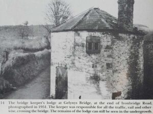 Photo of the bridge keeper's lodge from 1951