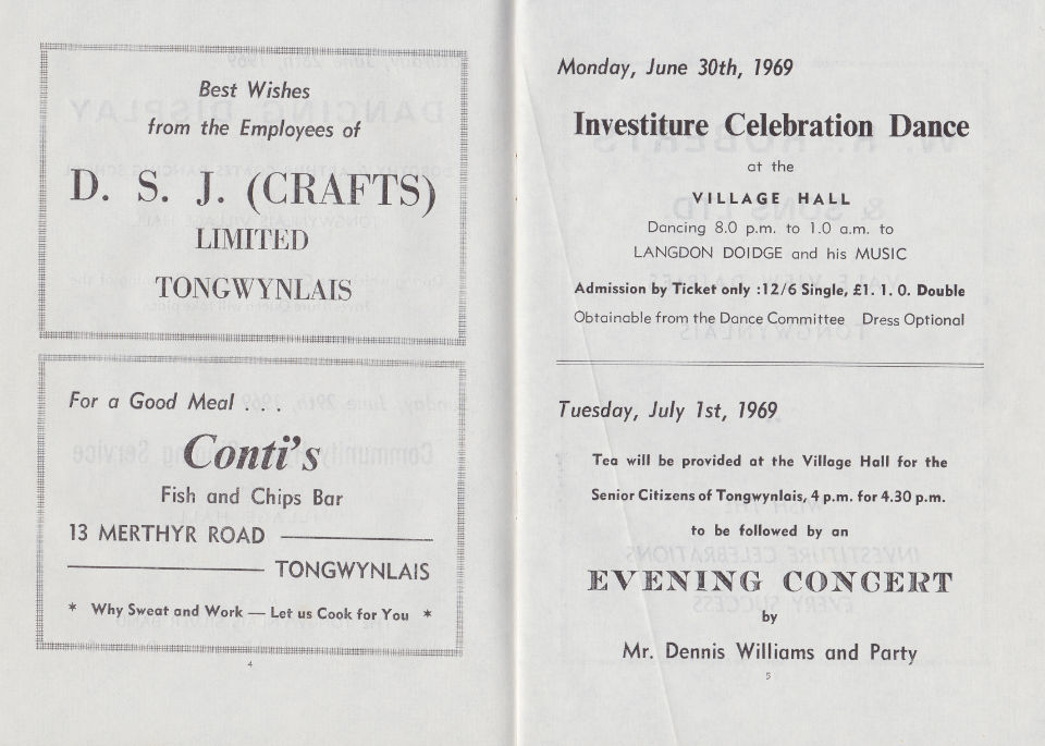 Scan of 1969 Programme to mark the investiture of The Prince of Wales
