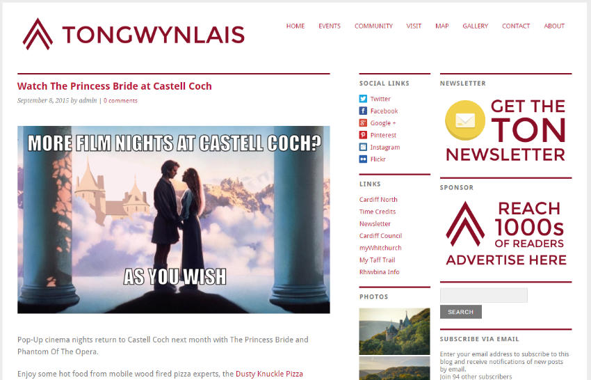 Tongwynlais.com screenshot