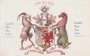 Cardiff coat of arms postcard