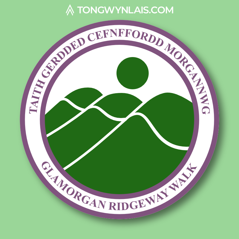 Illustration of a trail sign featuring the Glamorgan Ridgeway Walk