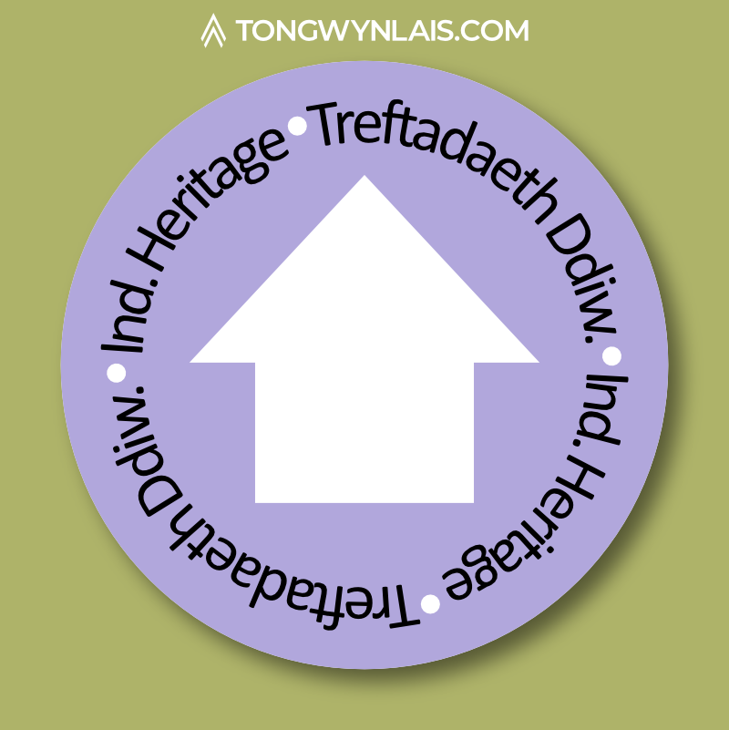 Illustration of a trail sign featuring the Industrial Heritage Trail