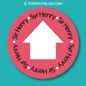 Illustration of a trail sign featuring Sir Henry's Trail