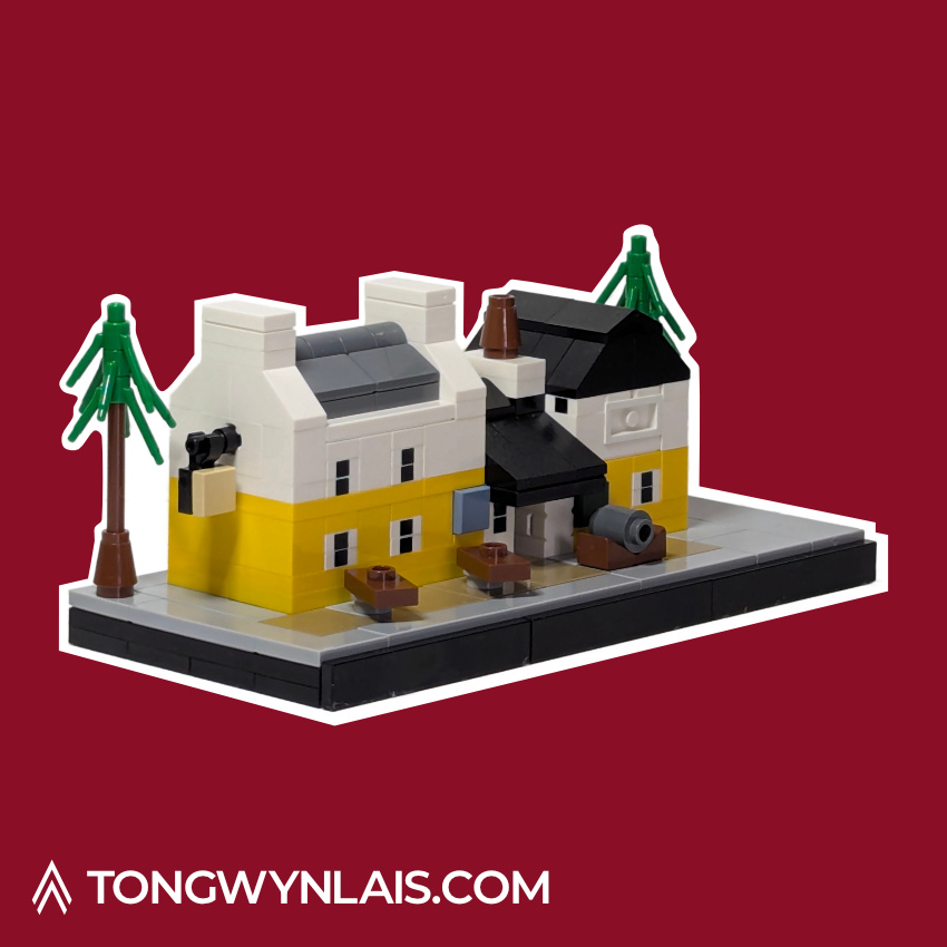 Lego model of the Lewis Arms pub in Tongwynlais
