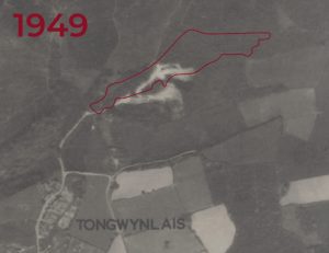 Aerial photo of Coed Cefn Garw from 1949