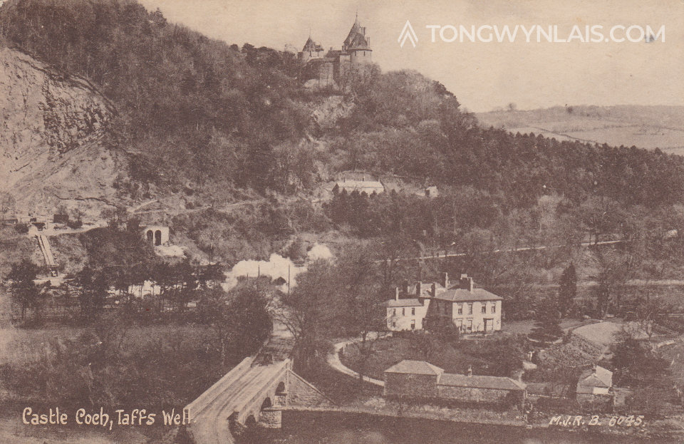 Old postcard featuring a photo of Castell Coch that was written in 1917
