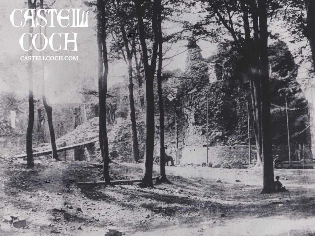 The ruins of Castell Coch from the late 1800s