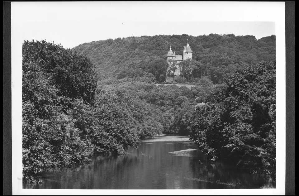 View of Castell Coch above the River Taff registered in 1957