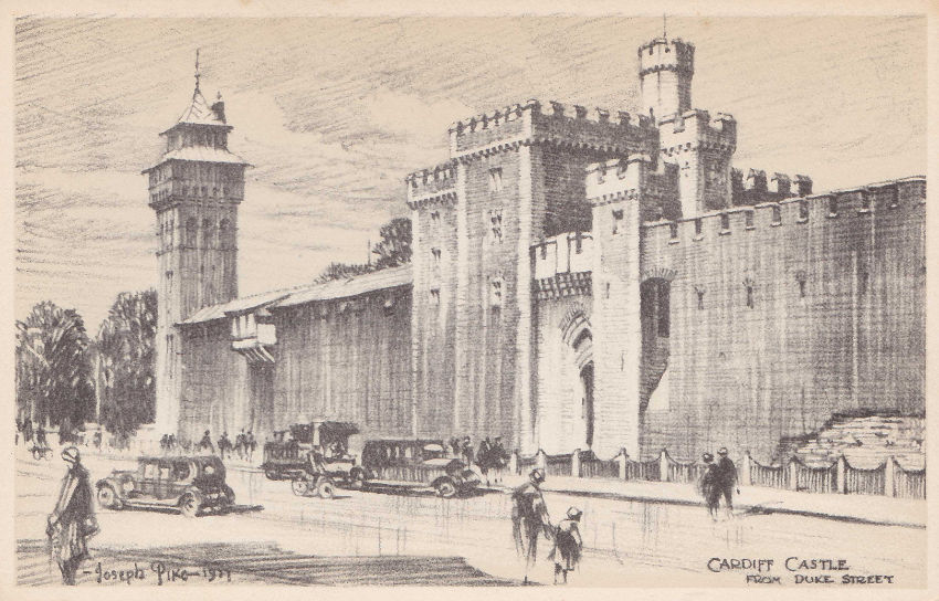 Drawing of Cardiff Castle by Joseph Pike
