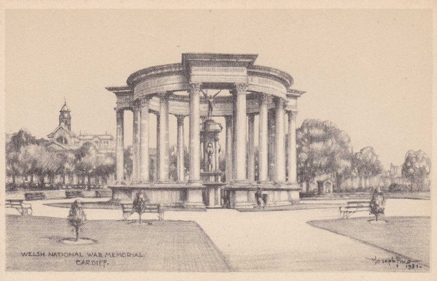Drawing of the Welsh National War memorial by Joseph Pike
