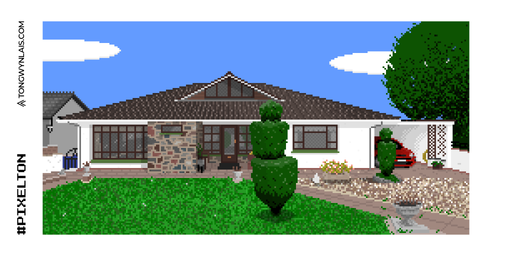 Pixel art illustration of a house on Merthyr Road.